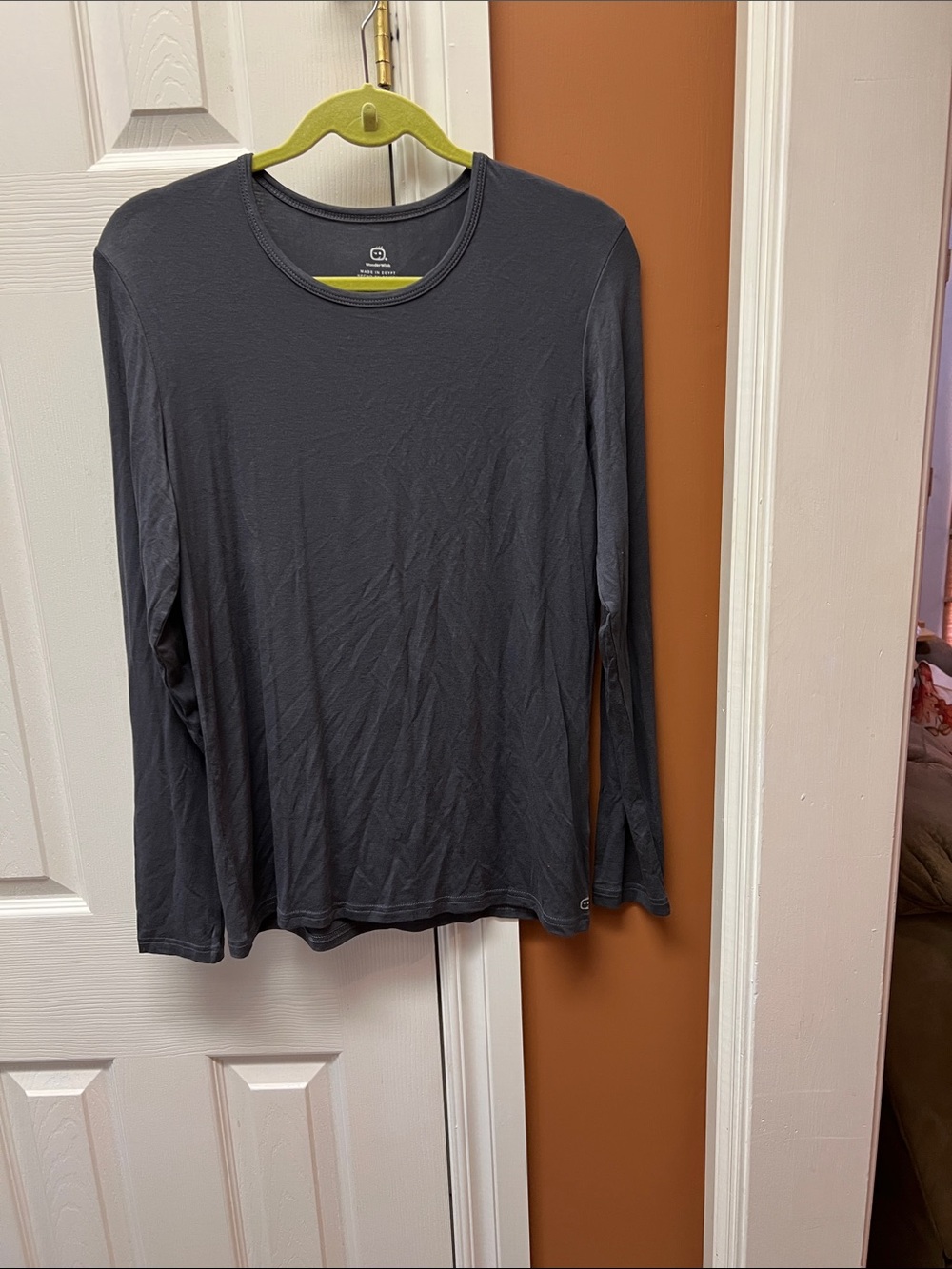 WonderWink Women's Long Sleeve Crewneck Top - Charcoal